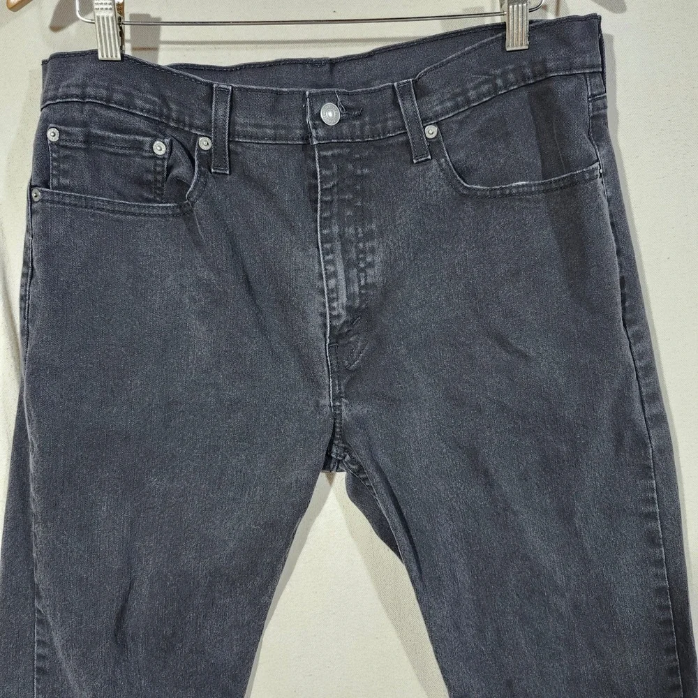 Levis 502 Regular Taper Mens Jeans Faded Black Denim W36 L32 Stretch 5-Pocket